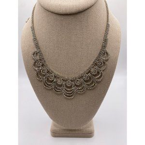 Vintage wedding necklace | Rhinestone collar statement piece